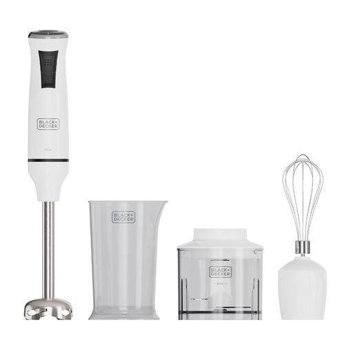 Black Decker Blanc, Inox Mixeur Plongeant Black Et Decker Bxhba750e 750W Blanc - Image 4