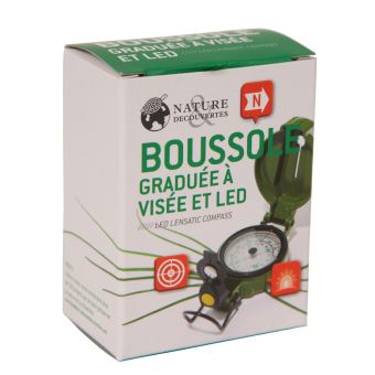 Boussole Randonnée Lumineuse - Verte Et Orange, étanche Et Légère, Neuve