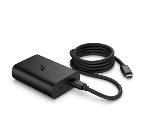 Chargeur HP GaN avec 2 USB-C 65W Noir pour ordinateur portable