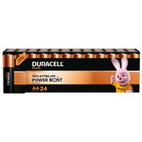 Duracell Alkaline-Batterien Plus PowerBoost MN1500 AA 1,5V LR6 Schwarz und Orange - 24er-Pack