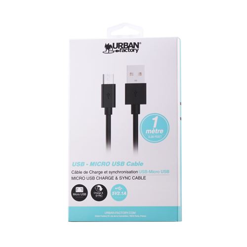 Câble de charge USB - Micro USB 1 m Urban Factory Noir