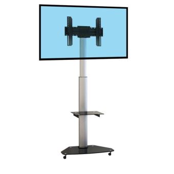 Support TV Sur Pied KIMEX - Pour Écran 32" à 75" - Hauteur Max 175 Cm - Charge 50 Kg - Noir