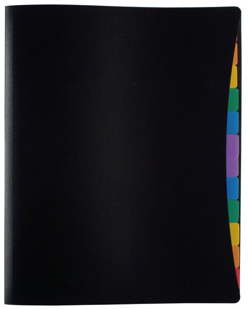 Prot&egrave;ge-documents Rainbow A4 - 12 onglets de couleur - coloris noir