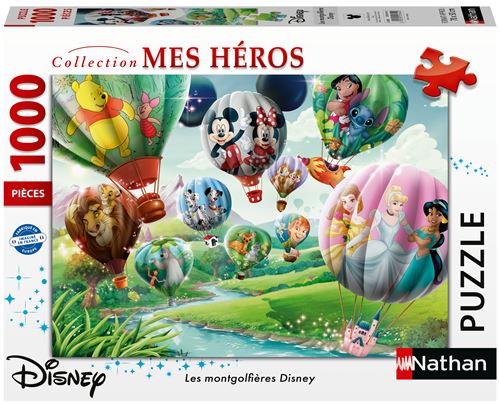 Puzzle 1000 pièces : Les montgolfières Disney Ravensburger Nathan - vue 3