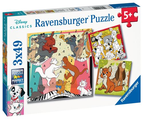 Puzzle enfant 3x49 pièces Ravensburger S'amuser avec les animaux Disney