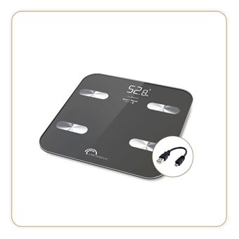 Pèse personne sans piles Little Balance 8414 Fitdays Connect Noir