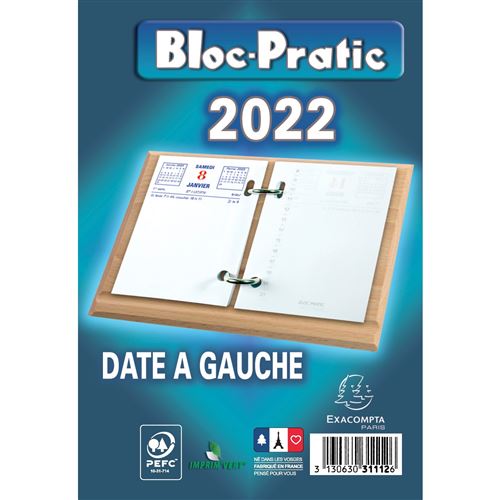 Calendrier Exacompta Bloc Pratic Date À Gauche 2022
