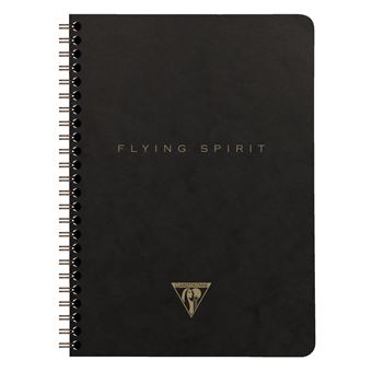 Carnet reliure intégrale à pochettes Clairefontaine Flying Spirit A5 120 pages Noir