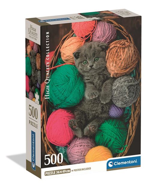 Puzzle compact 500 pièces Clementoni Fluffy Kitten