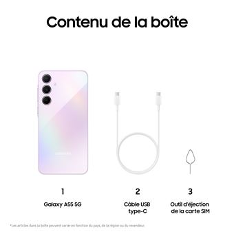 Smartphone Samsung Galaxy A55 6,6" 5G Nano SIM 256 Go Lilas