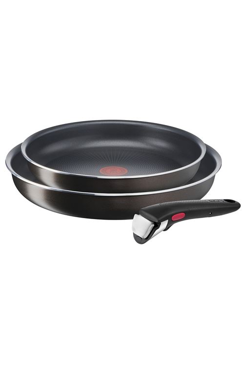 Lot De 2 Poêles avec Poignée Amovible Tefal Ingenio Easy Plus 2 Po 24 et 28 Cm Noir