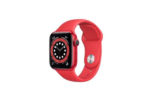 Apple Watch Series 6 GPS, 40mm boitier aluminium rouge avec bracelet sport rouge