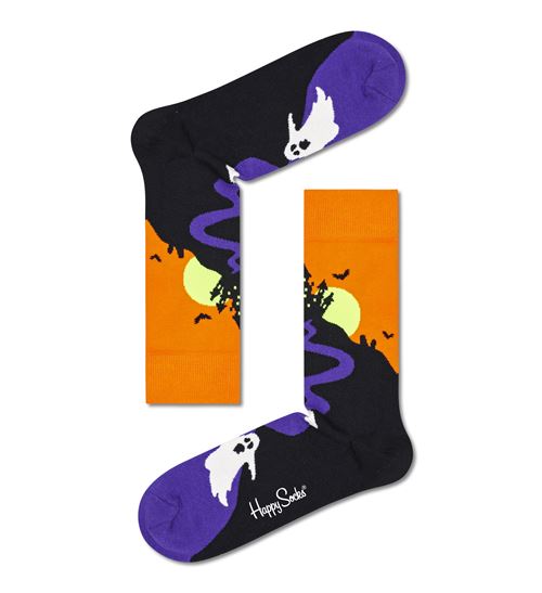 Happy Socks Halloween Ghost hoge sokken en kniekousen maat 41-46
