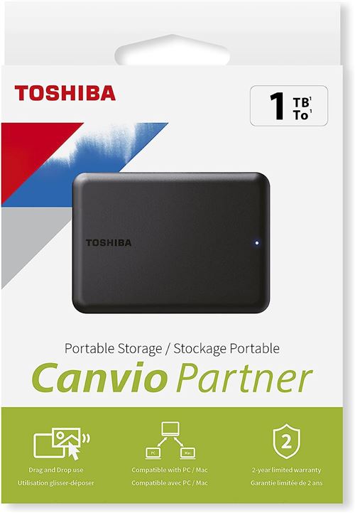 Disque dur externe Toshiba Canvio Partner HDTB510EK3AB 1 To Noir - Fnac.ch  - Disques durs externes