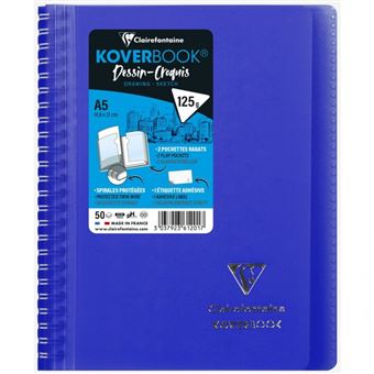 Carnet Dessin-Croquis Clairefontaine Koverbook A5 125 g Modèle aléatoire