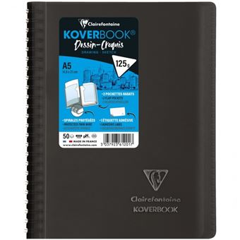 Carnet Dessin-Croquis Clairefontaine Koverbook A5 125 g Modèle aléatoire