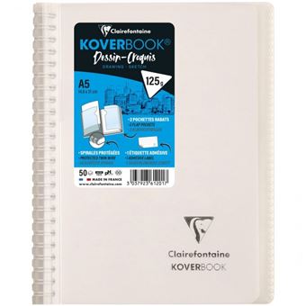 Carnet Dessin-Croquis Clairefontaine Koverbook A5 125 g Modèle aléatoire