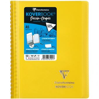 Carnet Dessin-Croquis Clairefontaine Koverbook A5 125 g Modèle aléatoire