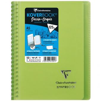 Carnet Dessin-Croquis Clairefontaine Koverbook A5 125 g Modèle aléatoire