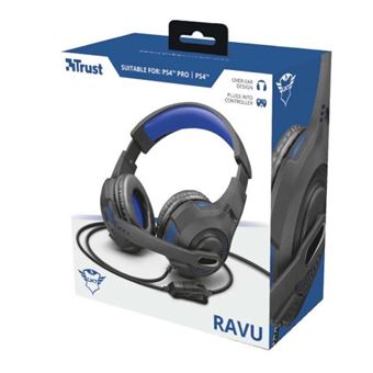 Micro casque circum-aural filaire Gaming Trust GXT 307B Ravu Noir et bleu pour PS4/PS5