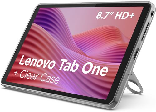 Pack Tablette Tactile Lenovo Tab One 8,7 64 Go Gris anthracite + coque de protection transparente