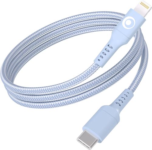 Câble tressé BigBen Connected USB-C vers Lightning 1,2 m Bleu