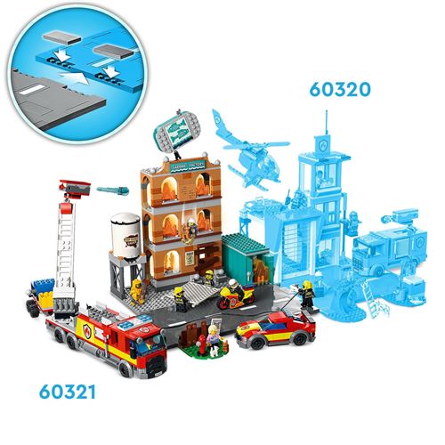 LEGO City Fire 60321 - La Brigade Pompiers avec Jouet Camion Set pour  Enfants dès 7 ans