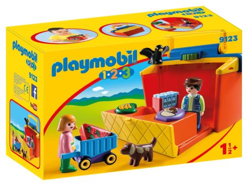 Playmobil 1.2.3 9123 Étal de marché transportable