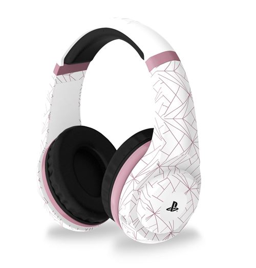 Casque 4Gamers PRO4-70 St&eacute;r&eacute;o PS4 Rose et Blanc