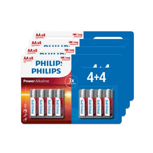 Philips AA-Batterien 32 Stück (4 Sets von 4 + 4 Stück)