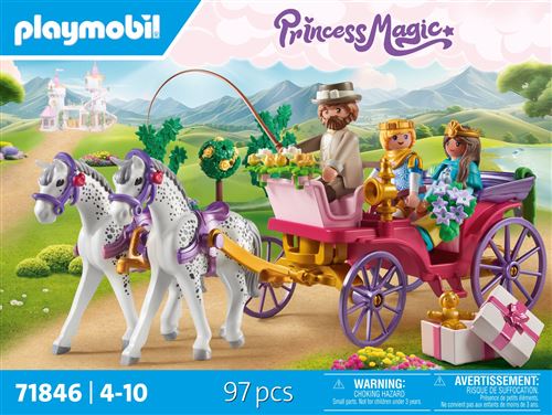 Acheter Playmobil Princess Magic 71846 Calèche avec couple princier et cocher État correct - 11,65 € Playmobil Princess Magic 71846 Calèche avec couple princier et cocher État correct - Playmobil reconditionné disponible sur Fnac