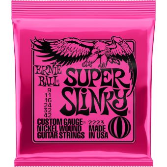 Jeu de cordes guitare électrique Ernie Ball P02223 Super Slinky 9-42