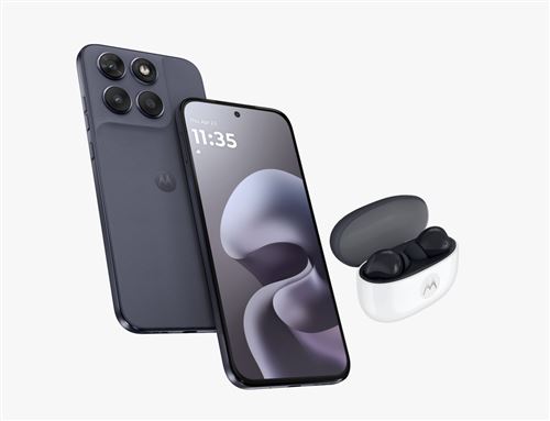 Pack Smartphone Motorola Moto G67 6.78" 5G Double Sim 128Go Gris + Ecouteurs Buds 2 Arctic Seal