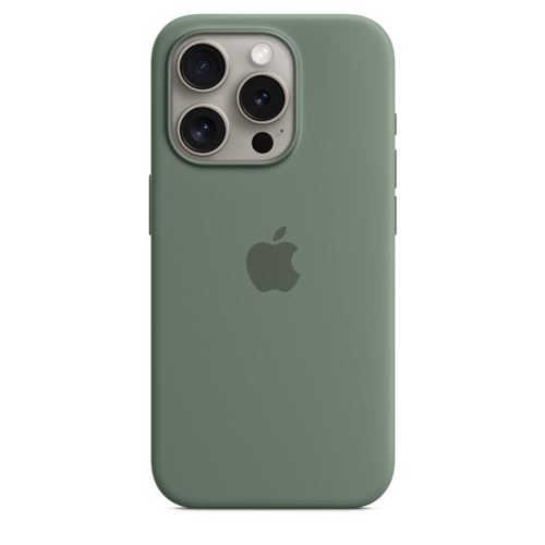 Apple Coque en silicone avec MagSafe pour iPhone 15 Pro Cyprès