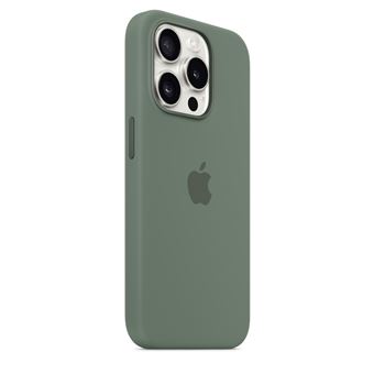 Coque en silicone avec MagSafe pour iPhone 15 Pro Cyprès