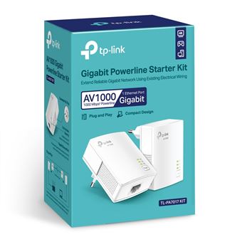 Kit de démarrage CPL TP-Link AV1000 Gigabit Blanc et gris Reconditionné