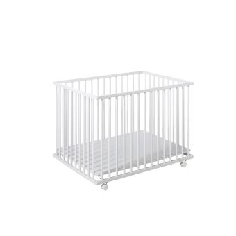 Parc Pliant En Bois 3 Niveaux Geuther Basic 4 Roulettes Blanc Produits Bebes Fnac