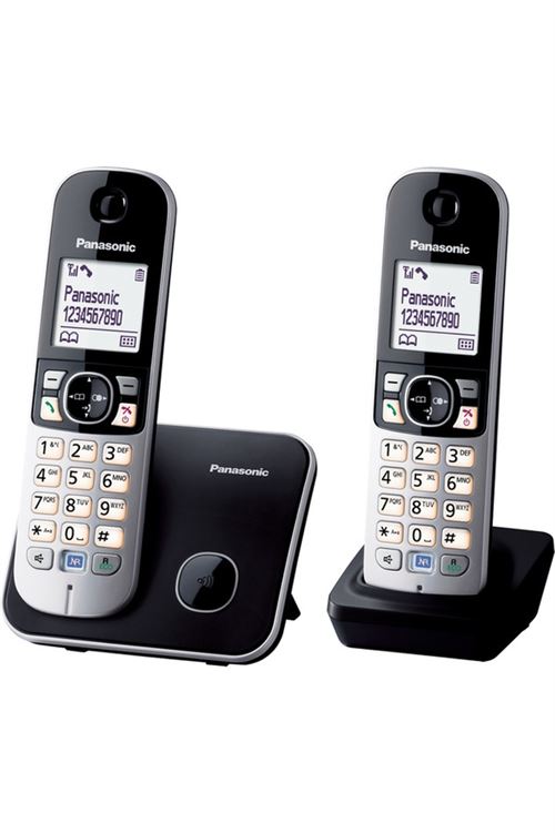 Panasonic KX-TG6812 Dect Duo Draadloze Vaste Telefoon Zwart