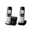 Téléphone Fixe sans fil Panasonic KX-TG6812 Dect Duo Noir