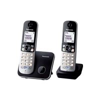 Téléphone Fixe sans fil Panasonic KX-TG6812 Dect Duo Noir