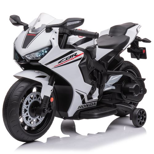 Véhicule électrique Turbo Challenge Moto Honda CBR1000RR 12 Volt Blanc