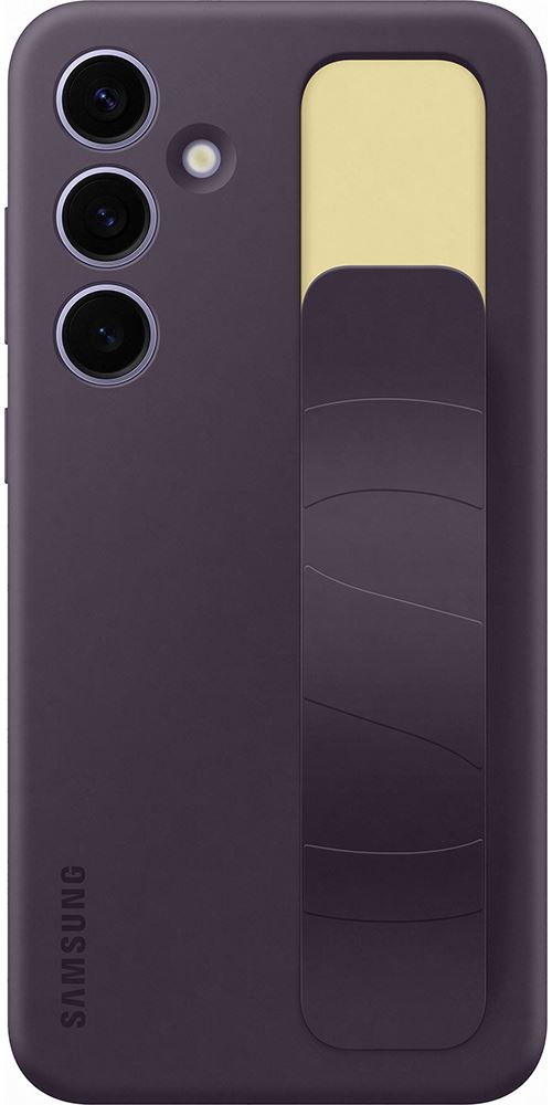 Coque en silicone avec lanière pour Samsung Galaxy S24+ Violet Foncé