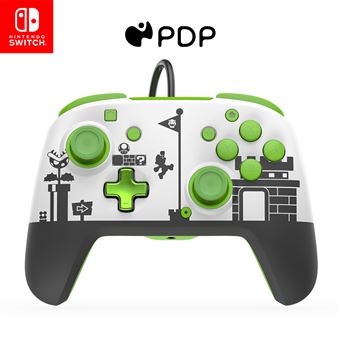 Manette filaire Pdp Super Mario Nintendo Switch Vert / Blanc