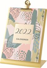 Calendrier mensuel illustré sur chevalet Oberthur 2022 10,5 x 15 cm Doré