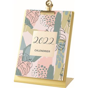 Calendrier mensuel illustré sur chevalet Oberthur 2022 10,5 x 15 cm Doré