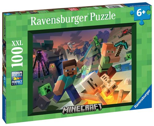 Puzzle 100 Pièces Xxl Ravensburger Monstres De Minecraft