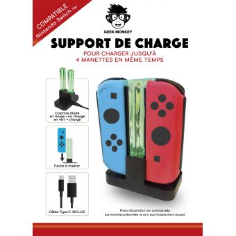 Support de charge manettes Geek Monkeys pour Nintendo Switch Noir