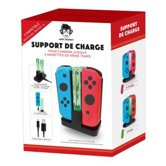 Support de charge manettes Geek Monkeys pour Nintendo Switch Noir