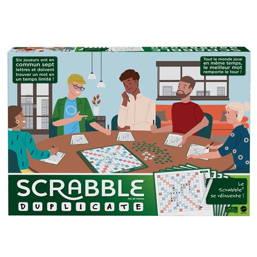 Mattel Scrabble Deluxe – Plateau Tournant Noyer – Jeu De Lettres Chic – Dès 10 Ans