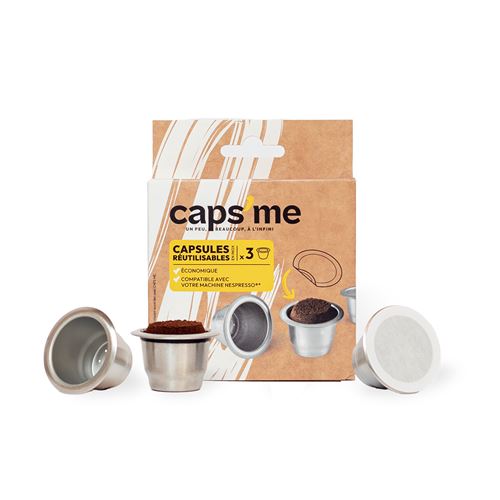 3 herbruikbare koffiecapsules Caps me compatibel met Nespresso